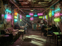 Szimpla Kert iconic ruin bar interior filled with neon lights